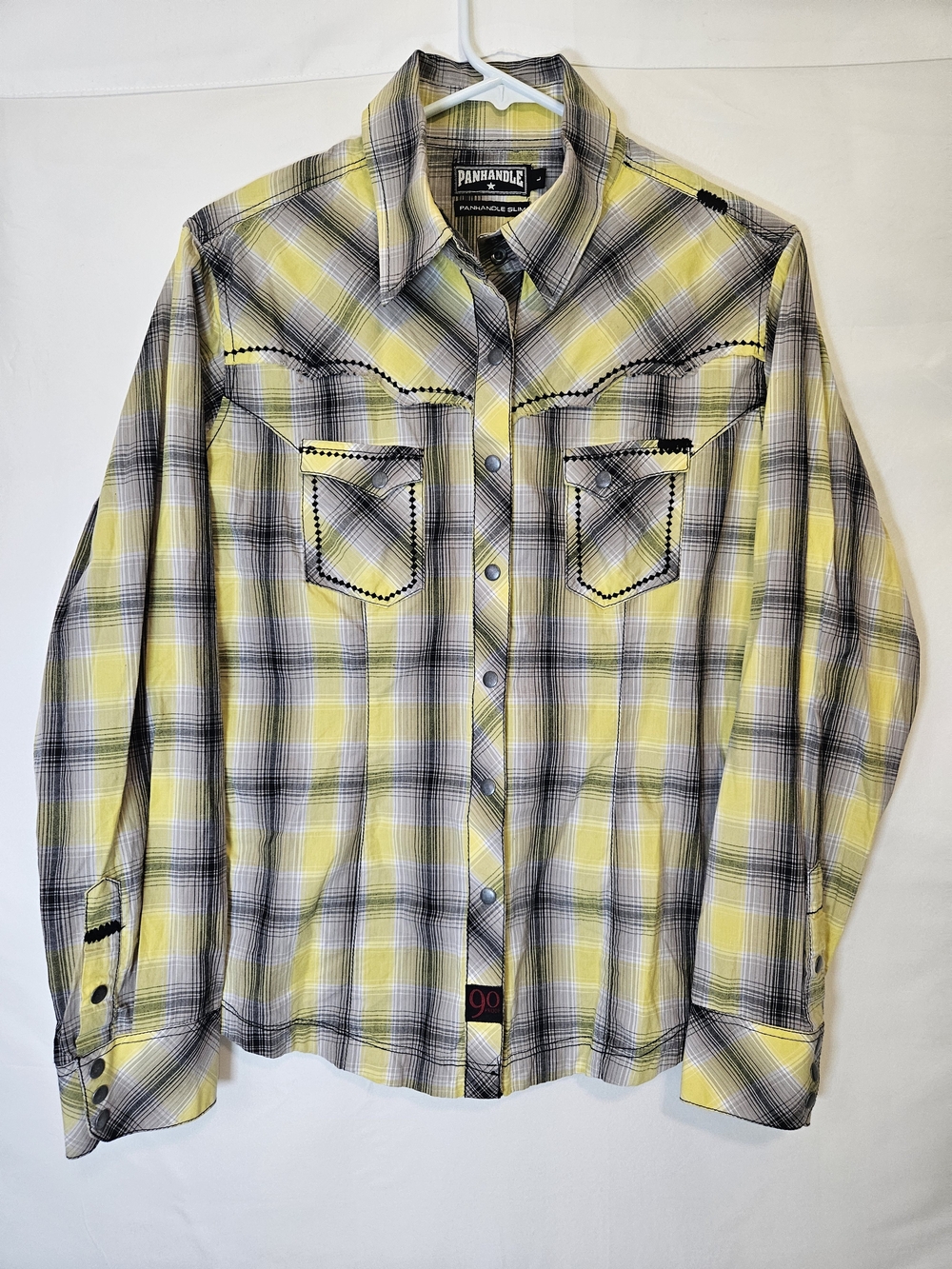 Panhandle Yellow Plaid Country Western Button-Down Shirt